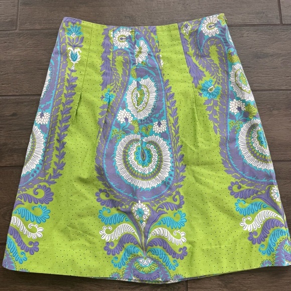 Anthropologie Dresses & Skirts - Anthropologie We Love Vera Green and Blue A-Line Pleated Skirt